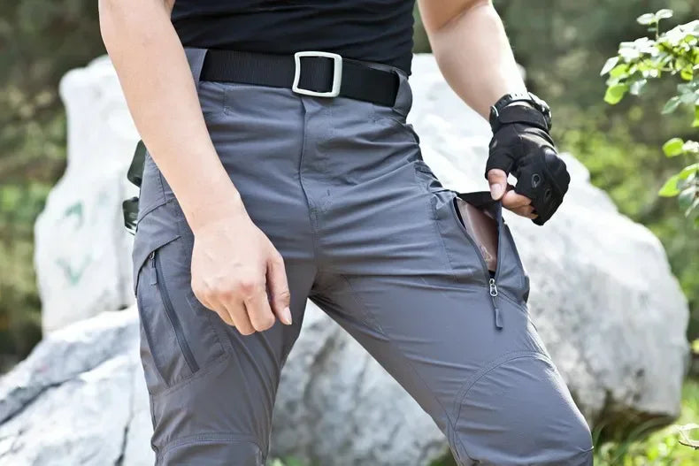 Outdoor Multi Pockets Cargo Pants Men Breathable Quick Dry Pants High Elastical Casual Spring Summer Loose Tactical Trousers Men