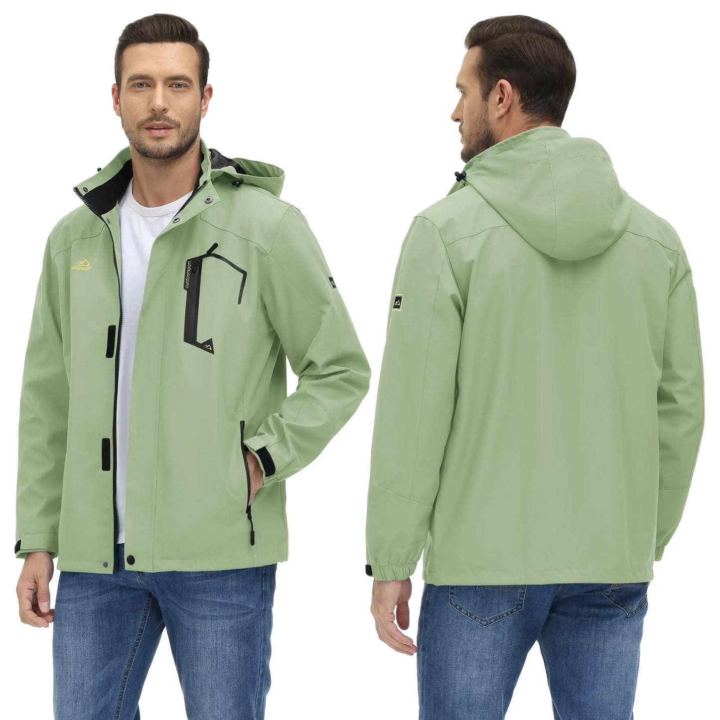 Spring Autumn Lightweight Jackets Mens Mesh Lined Waterproof Rain Jacket Outdoor Fishing Hiking Jacket Male Windbreaker
