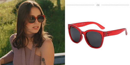 Fashion Original Thick Butterfly Frame Polarized Sunglasses for Women Chunky Uv400 Protection Shade Cat Eye Sun Glasses