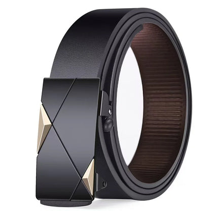 2025 New Men's Business Belt Alloy Automatic Buckle Belt Fashion Belt Luxury Jeans Belt PU Leather High-Quality Straps