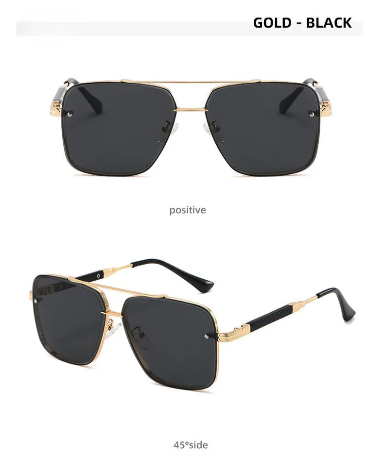Square Sunglasses For Men 2024 Vintage Fashion Glasses Luxury Retro Sunglasses Women Trendy Vacation Shades Gafas De Sol Hombre