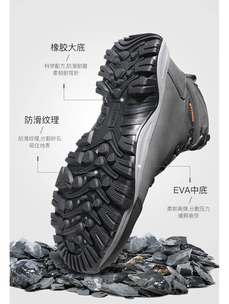Hiking shoes Men's waterproof hunting Boots Tactical Desert Combat Ankle trekking Boots Male Women warm Leather Sneakers