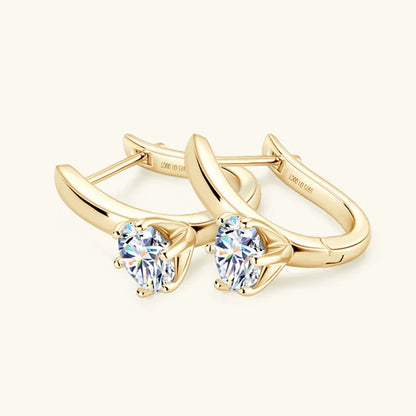 Real D Color 1CT 6.5mm Moissanite Hoop Earrings for Women S925 Silver Earring Small Ear Buckle Party Fine Jewelry Wholesale