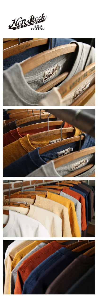 Non Stock 260g Seamless Tubular T-Shirts USA Cotton Crew Neck Short Sleeve Tee