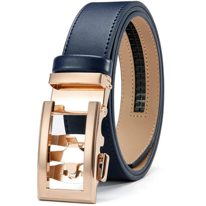 DOOPAI New Mens Belt Hollow Automatic Mens Belt Genuine Leather Luxury Belt  For Men Belt Male Strap Male Metal Automatic Buckle