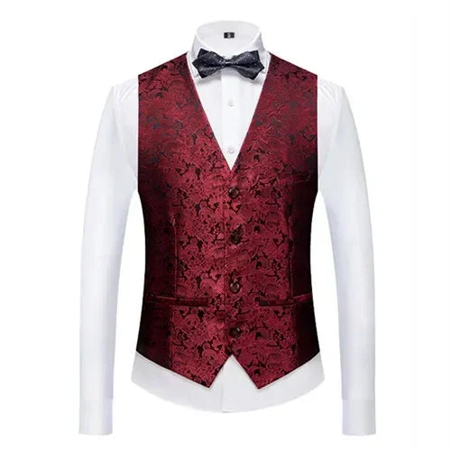 26 Colors Men's Suit Vest Single-breasted V-neck Vests Jacket Men Wedding Party Waistcoat Red Blue Green White Pink