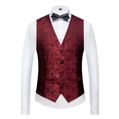 26 Colors Men's Suit Vest Single-breasted V-neck Vests Jacket Men Wedding Party Waistcoat Red Blue Green White Pink