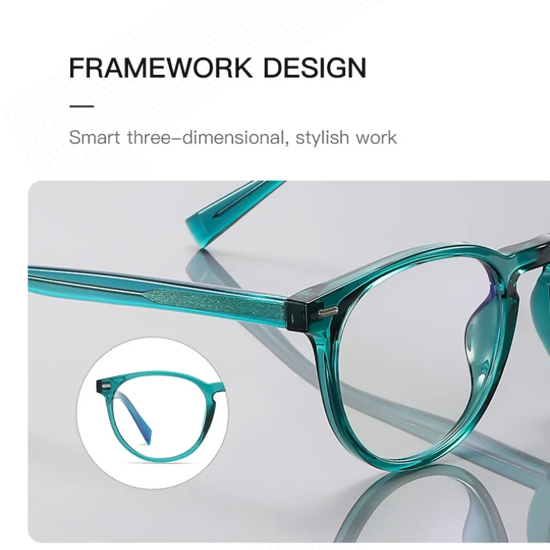 Unisex Retro Round Myopia Prescription Reading Glasses Women Anti Blue Light Blocking Optical Eyeglasses Frame Men PFD2117