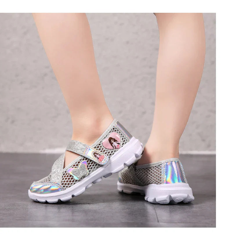 Girls Sandals Cartoon Sweet Soft Sole Children Beach Shoes Children's Summer Floral Sandals Princess Shoes Fashion Cute