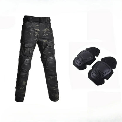 2025 Outdoor Combat Pants +Knee Pads Men Tactical Hunting Pant Camo Pants Quick Dry Sport Multi-pocket Clothes Wear Resistant