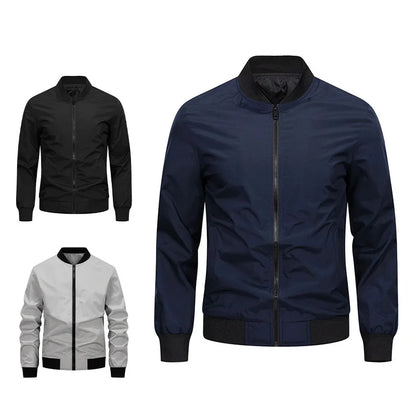 Spring Autumn Men's Casual Jackets Fashion Baseball Coat Light Soft Flying Jackets Men Business Men's Standing Collar Jacket