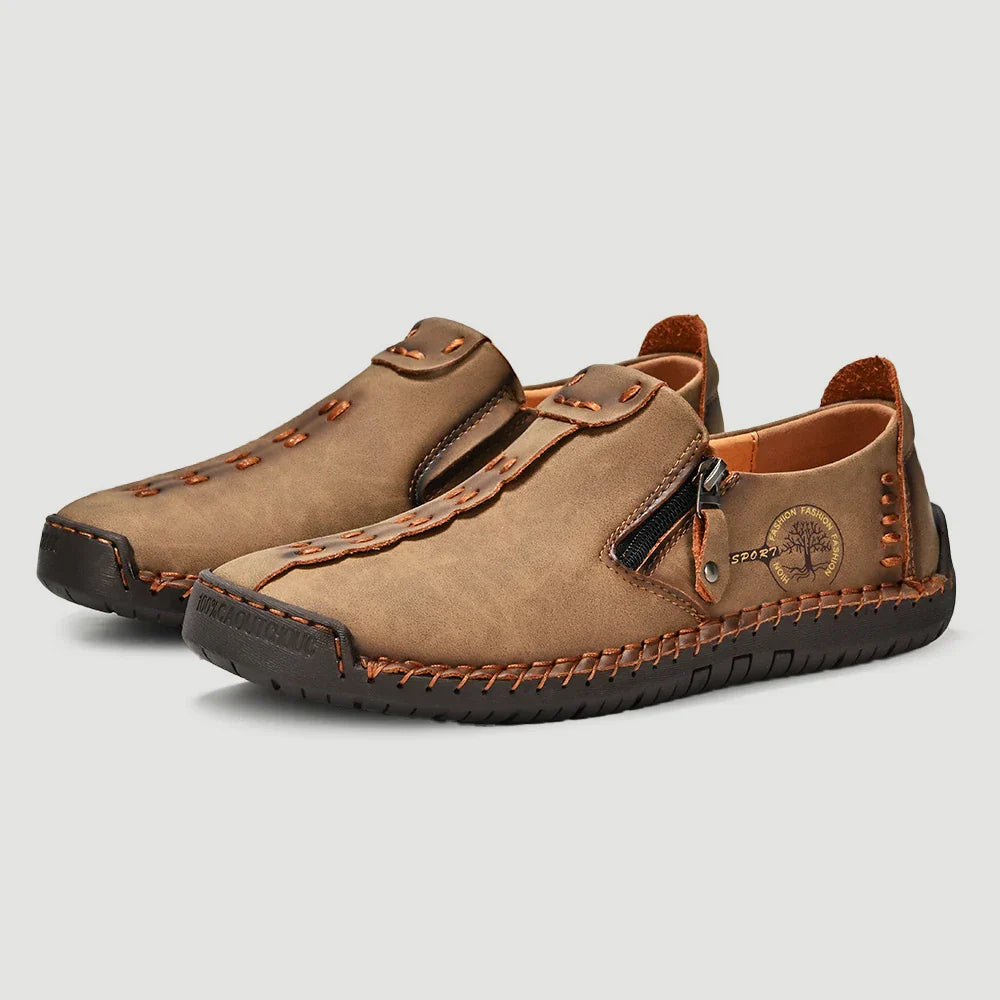 Handmade Leather Men Shoes Casual Slip On Loafers Breathable Leather Shoes Men Flats Hot Sale Moccasins Outdoor Shoes Plus Size
