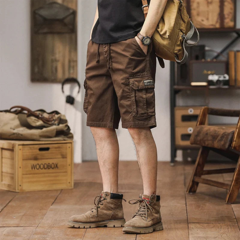 Men Summer New Multi Pocket Cargo Shorts Men Cotton Loose Breathable Fashion Trend Casual Versatile Five Points Pants Men Shorts