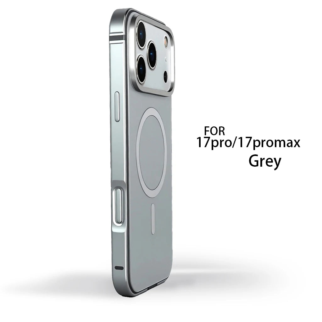 Magnetic Original Phone Case For iPhone 17 Pro Max 17Pro 16 15 Pro Max High End Metal Frame Anti Drop protective cover