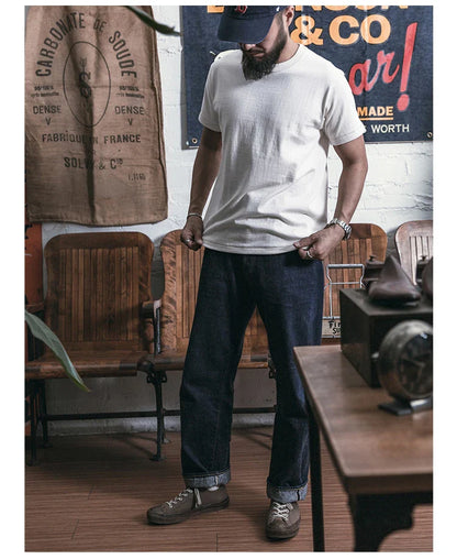 Bronson Heavyweight Seamless Tubular T-Shirt Summer Men's Plain Basic Tee Shirts
