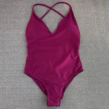 Solid One Piece Swimsuit Women Swimwear 2025 New Bikini Sexy Bodysuit Plus Size Bathing Suit Swimming Suit maillot de bain femme