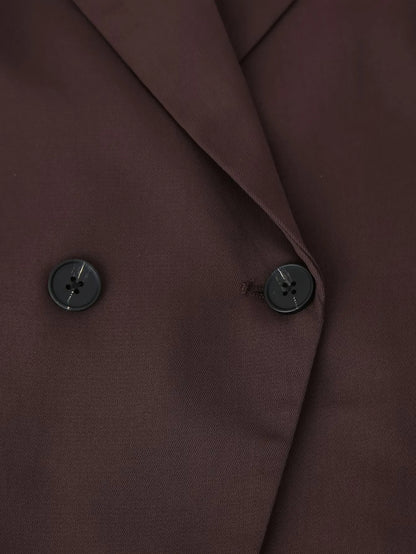 Women Fashion Solid Blazer Lapel Slim Double Breasted Long Suit Coat Female Wild Office Lady Commute Woman Outercoat Top