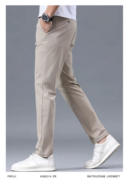 Summer New Stretch Soft Suit Pants Men Thin Fashion Business Elastic Waist Korean Slim Brand Clothes Casual Formal Trousers Male