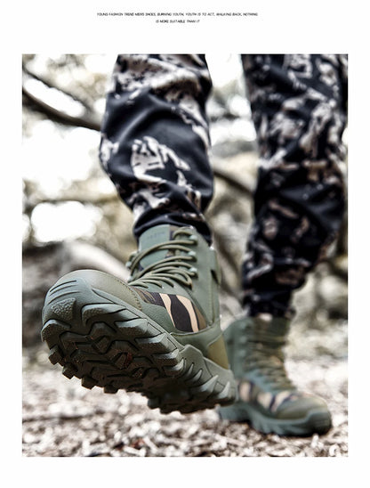 Men Tactical Boots Army Waterproof Work Climbing Hiking Shoes High Quality Outdoor Motorcycle Hunting Safety Unisex Desert Boot
