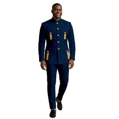 New Men's Suit 2-piece Business Formal Blazer Double-breasted Design Groom Tuxedo for Wedding XS-6XL Outfit
