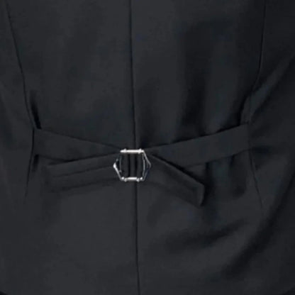 Men Vest Black Solid Double Button With Lapel Waistcoat For Business Wedding Party Banquet Prom Daily Casual Men Suit Vest