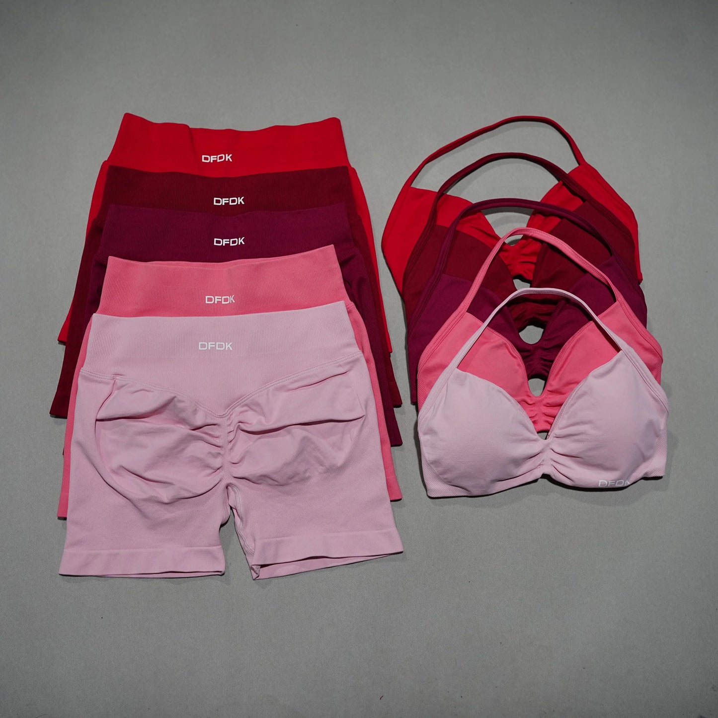 Women 2PCS Fitness Sports Set Lace Up Yoga Bra High Waist Short Leggings Seamless Cycling Running Workout Activewear