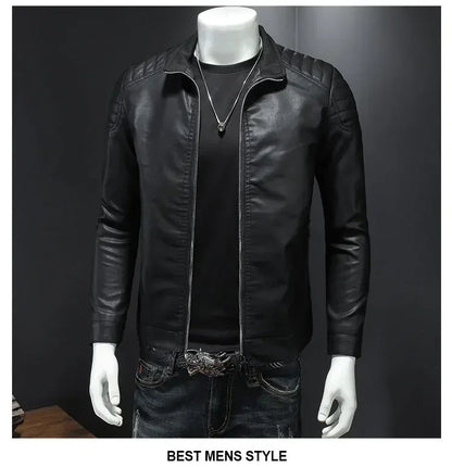 Men PU Leather Jacket Motorcycle Streetwear Baseball Outdoor Bomber Casual coat Men Autumn Motorcycle Windbreaker Male Outwear