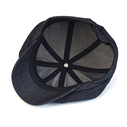 Stripe Newsboy Cap Peaky Casual Octagonal Hat Vintage Soft Berets Cap Visor Gatsby Flat Ivy Hat Four Seasons