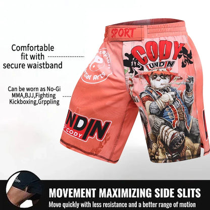 Training Fight Shorts Men's Boxing MMA Combat BJJ Grappling Fitness Muay Thai Kickboxing No Gi Shorts With Sublimation Printed