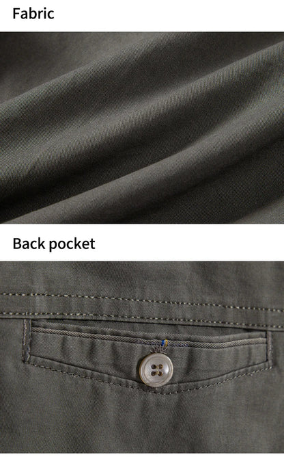 Men Casual Cotton Shorts Golf Dress Shorts Light Weight Sports Casual Knee Shorts Men's Bermuda