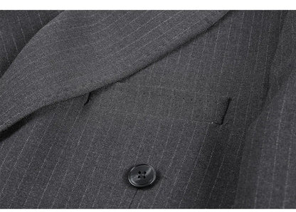 Classic Luxury Striped Men Suit Jacket Fashion Double Breasted Business Office Wedding Tuxedos Male High Quality Slim Fit Blazer