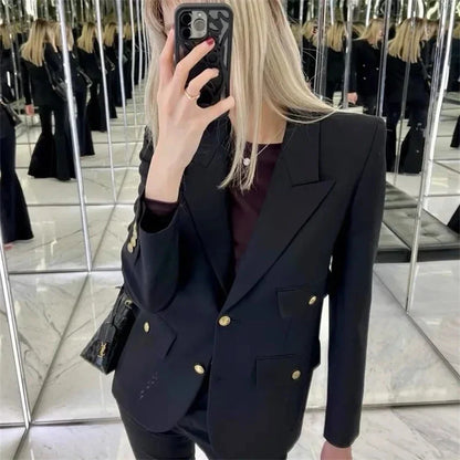 Women's Blazer Jacket 2025 Spring Autumn Temperament Design Sense Ladies Suit Coat Retro Versatile Advanced Lady Outerwear