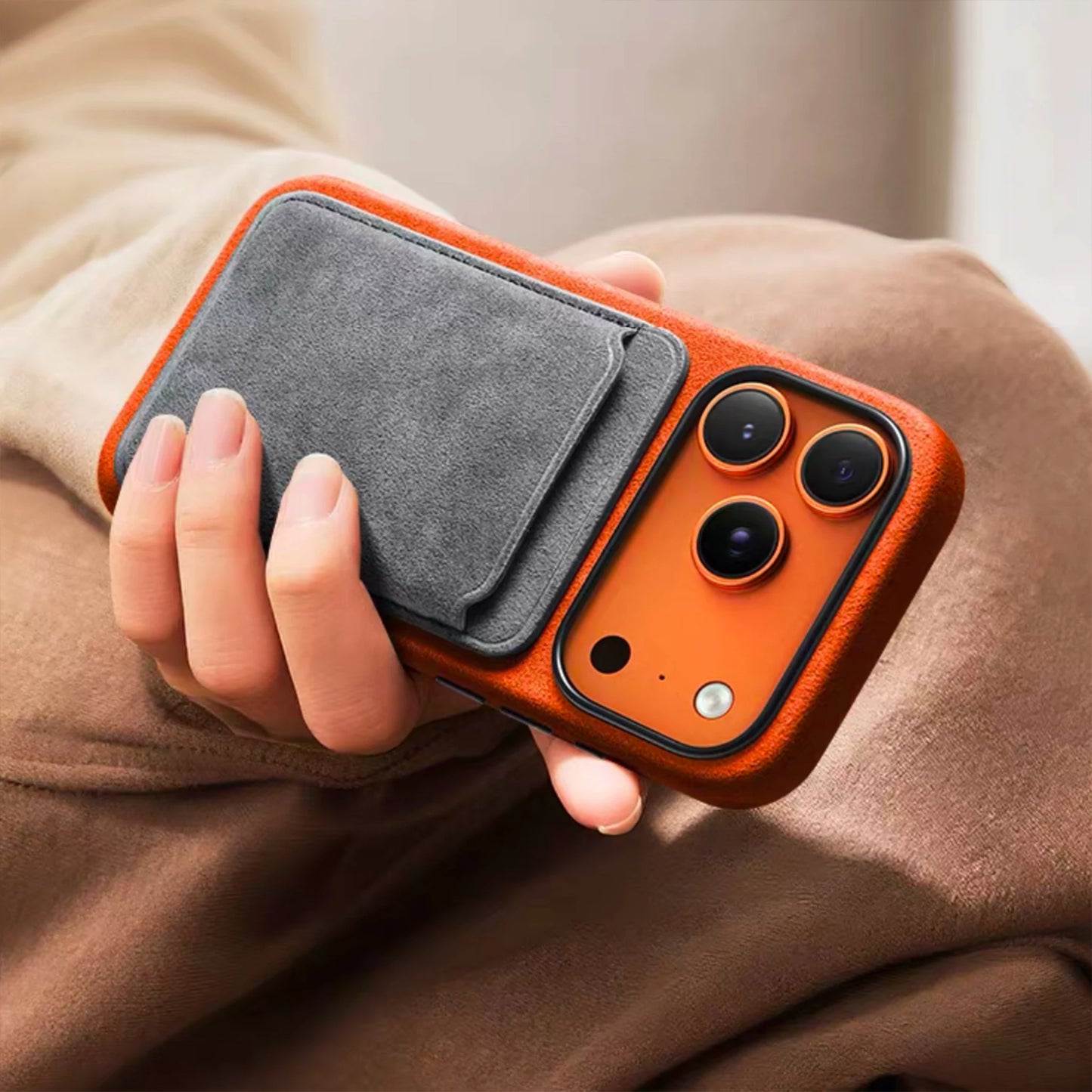 Real Italian Imported for Alcantara Magnetic Case for iPhone 17 Pro Max 17Pro with MagSafe Case Smart Button Protective Cover