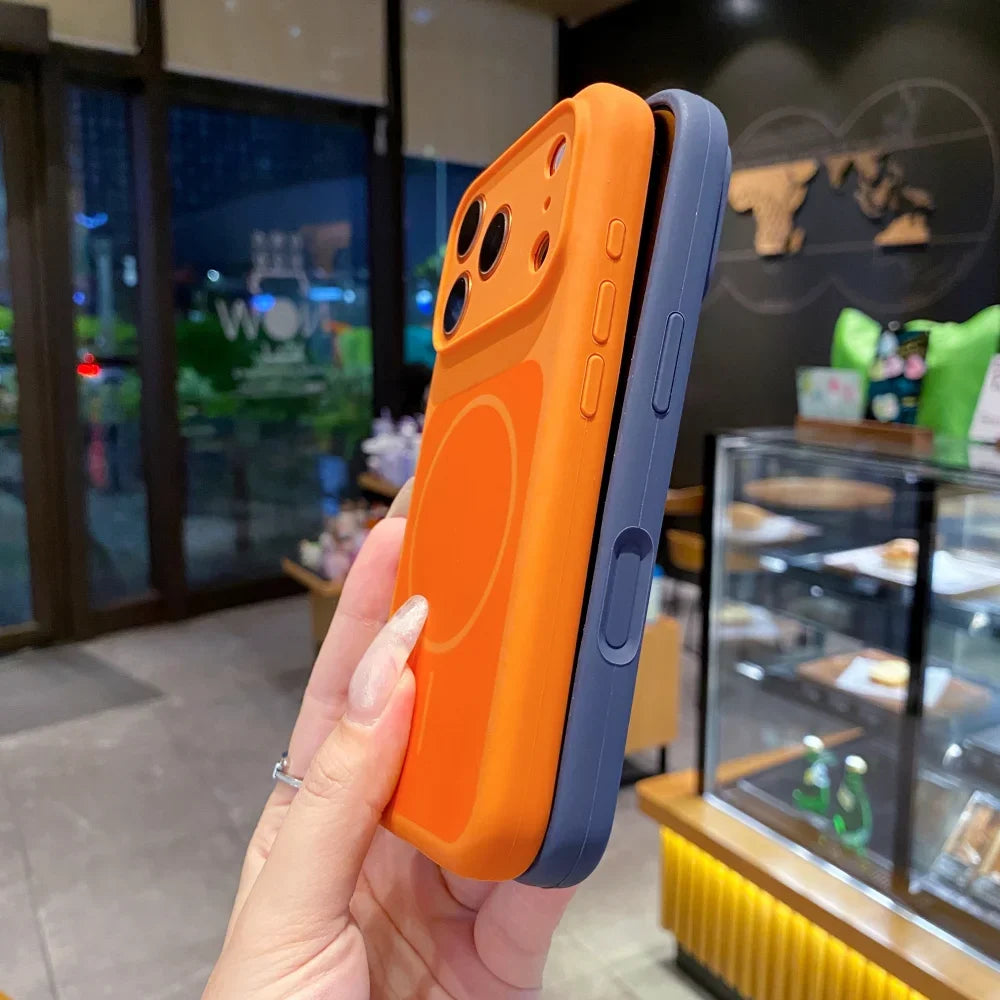 Original Silicone Candy Color for Magsafe Case for iPhone 17 Pro Max 16 15 14 13 Pro Max Magnetic Shockproof Soft Full Cover