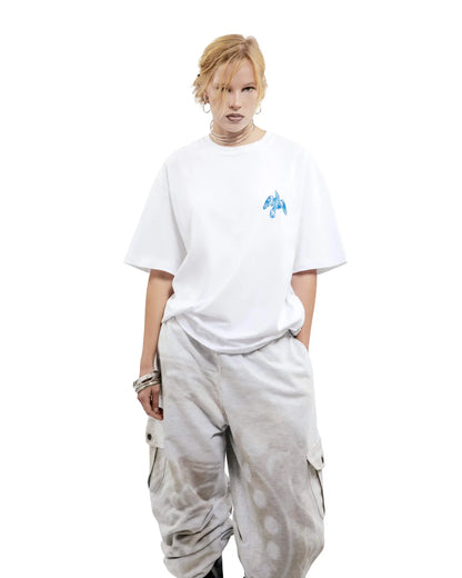 Harajuku Oversized Streetwear Men's Clothing The Bright Side Graphic Print Tshirt Cotton Hip Hop Punk Short Sleeve Tops Goth Y2k