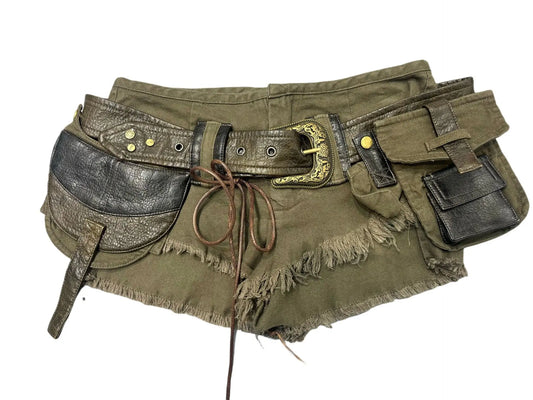 Summer Women's Y2k Street Fashion Gyaru Workwear Denim Shorts Japanese Harajuku Denim Hot Pants Cyberpunk Outfit 2025
