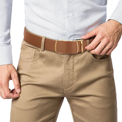 Men Belts High Quality Leather LONG Large Pin Buckle Metal Automatic Buckle High Quality Casual for Jeans Women Strap