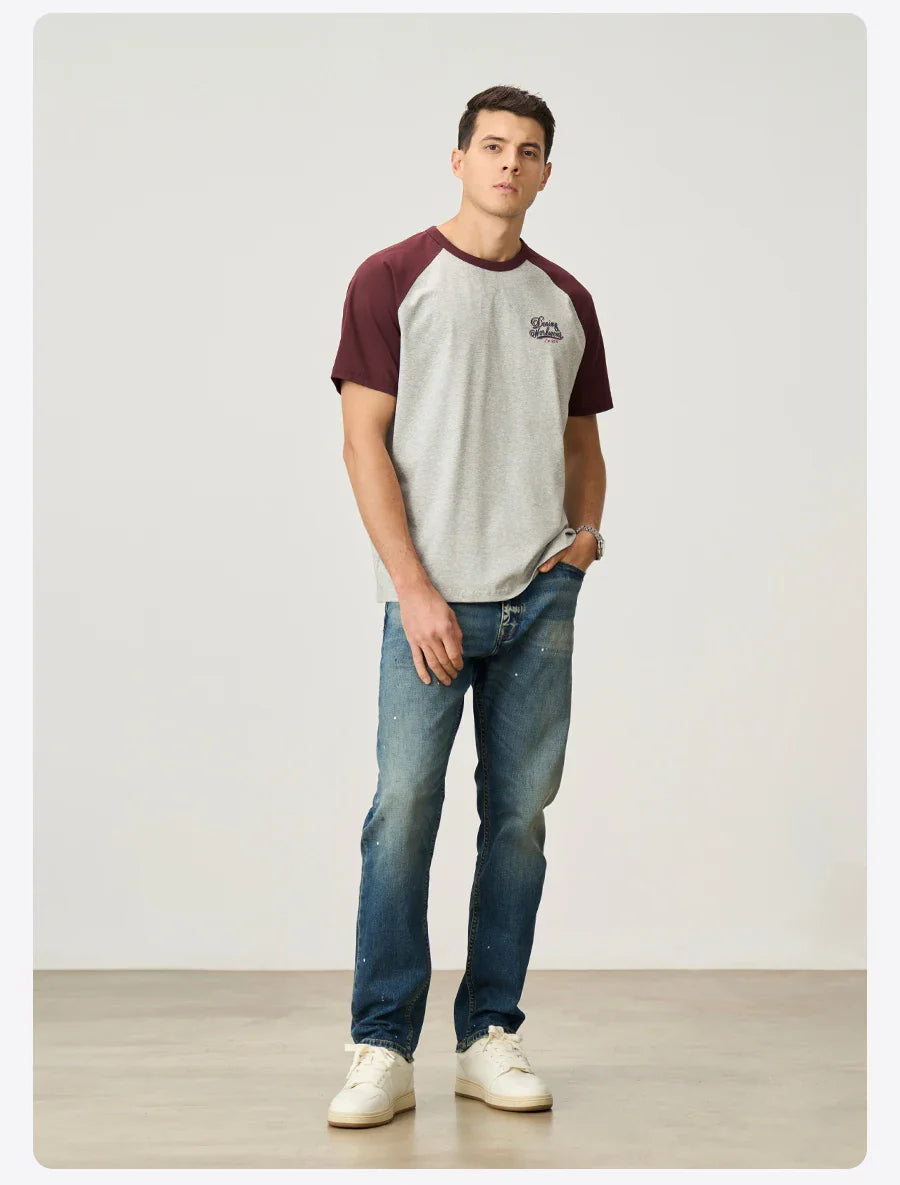2026 Summer New 240gsm Cool  Feeling Sorona Fabric T-shirts Men Oversize Raglan Sleeve Athletic Sports Gym Workout Tops