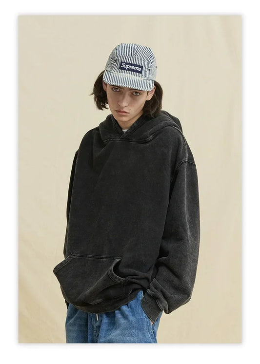 Y2K Washed Hoodies Vintage Cotton Women Men Skull Cross Print Hooded Sweatshirts Oversize Hip Hop Male Pullover Winter Clothes