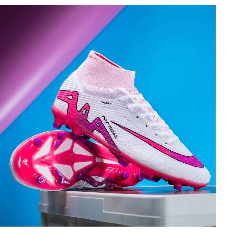 TF/FG Lightweight Ankle Football Boots Men's Football Shoes Outdoor Anti slip Grass Professional Training Tournament Sports Shoe