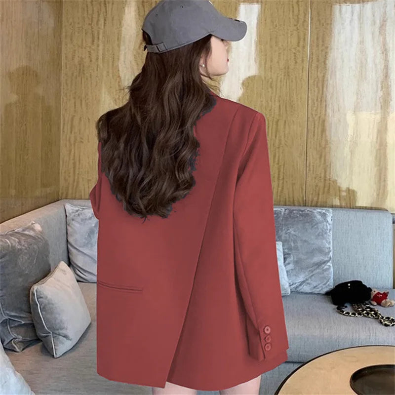 Ladies' Lazy Style Hot Sale Of The Season Early Autumn Korean Version Design Large Slit Small Size Suit Jacket Casual Elegant...