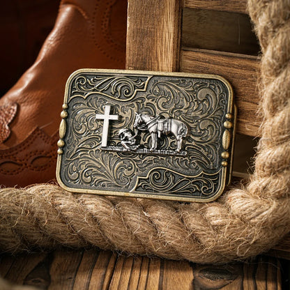 Western Style Plate Buckle Belt Metal Buckle One Belt Buckle