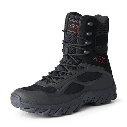 New Men High Quality Brand Leather Boots Tactical Desert Combat Boots Men's Outdoor Hiking Shoes Work Safty Ankle Boots