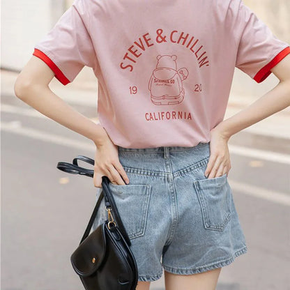 Lucyever Wide Leg Denim Shorts Women Casual High Waist Loose Straight Shorts Woman 2025 Spring Summer Classic Button Jean Shorts