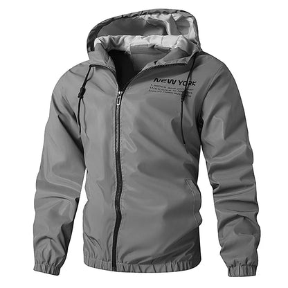 Night Reflective Jackets Men Double Fabric Waterproof Windbreaker Hooded Jacket Man Hip Hop Cycling Sports Zipper Coats Outwear