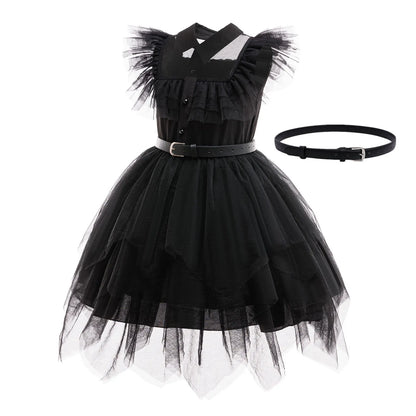 Family Costume with Belt Halloween Role Play Gothic Cosplay Apparel The Day Begin with W Birthday Party Ball Gown Dresses