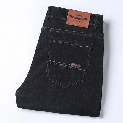New Summer Men's Denim Shorts Fashion Light Color Casual Loose Multi-pocket Straight Five-minute Pants Elastic Knee Shorts