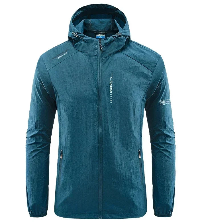 UPF50+ Summer Outdoor Quick Dry Sun-Protective Thin Jacket Men Hiking Fishing Cycling Hooded Gym Sport Ultra Light Windbreaker