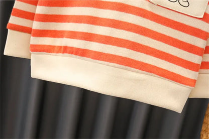 New Spring Autumn Kids Boys Clothes Strips Hoodies Jeans 2Pcs/Set Outfit Infant Kids Sport Casual Clothing Tracksuits 0-5 Years