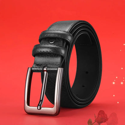 Authentic genuine leather luxury brand men's belt, fashionable business alloy needle buckle belt for men